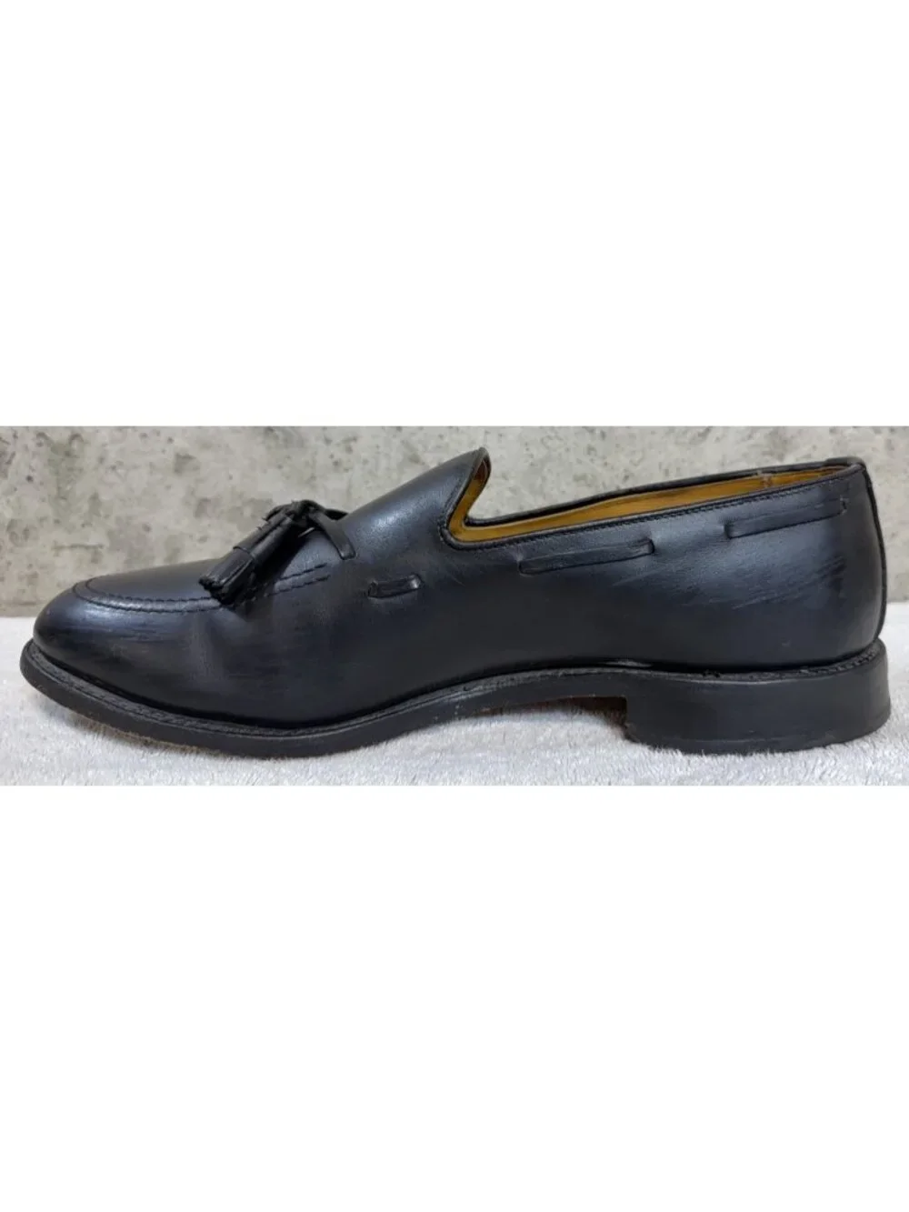 Allen Edmonds Iconic GRAYSON Mens Black Leather Tassel Loafers 11D Made in USA